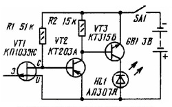Простой искатель скрытой проводки на транзисторах