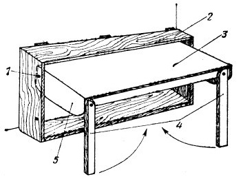 Трансформирующийся низ двухъярусной кровати в положении «стол»